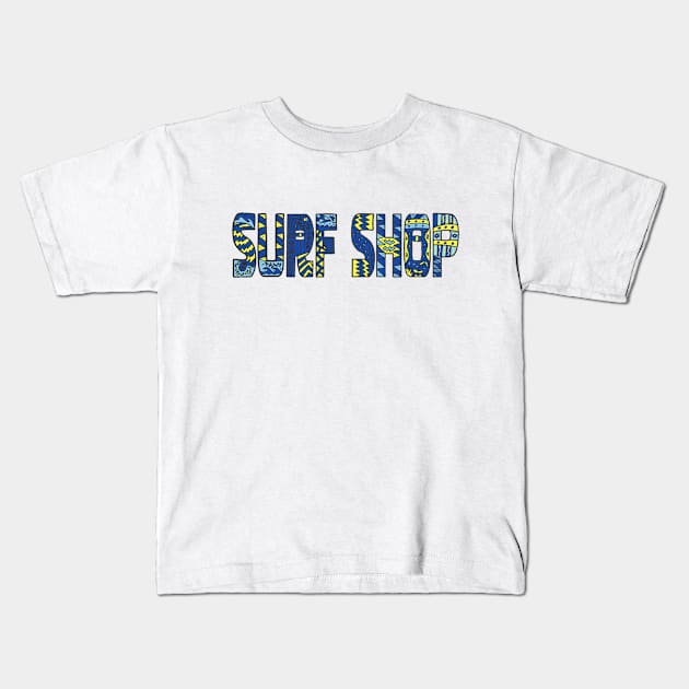 surf shop Kids T-Shirt by Laterstudio